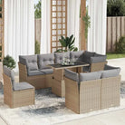 Tuinset met beige materiaal en gepoedercoat staal voor comfortabele buitenruimte - Beige en grijs / met opbergruimte