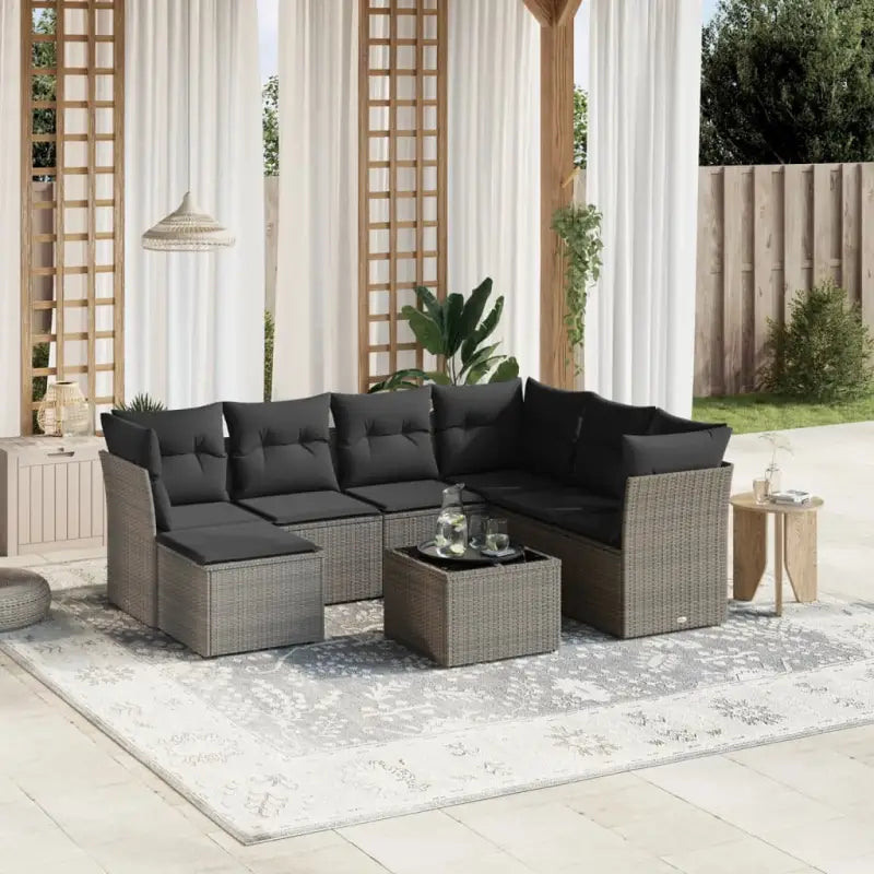 Tuinset met beige materiaal en gepoedercoat staal voor jouw terras - Grijs / Met tafel - Tuinsets