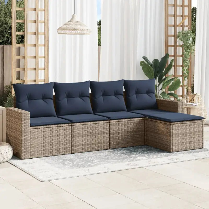 Tuinset met bruin materiaal en gepoedercoat staal afmetingen - Beige en grijs / Zonder tafel - Tuinsets