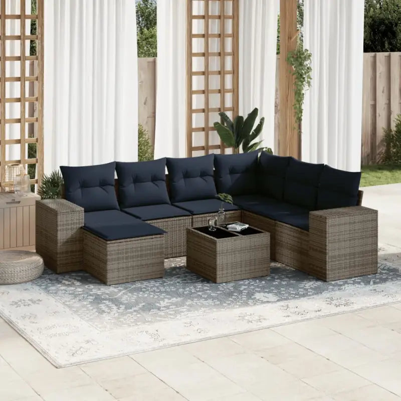 Tuinset met bruin materiaal en gepoedercoat staal voor buitengebruik - Grijs / Met tafel - Tuinsets