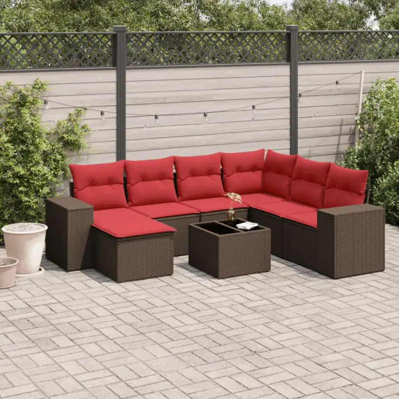 Tuinset met bruin materiaal en gepoedercoat staal voor buitengebruik - Bruin / Met tafel - Tuinsets