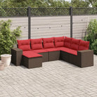 Tuinset met bruin materiaal en gepoedercoat staal voor buitengebruik - Bruin / Zonder tafel - Tuinsets