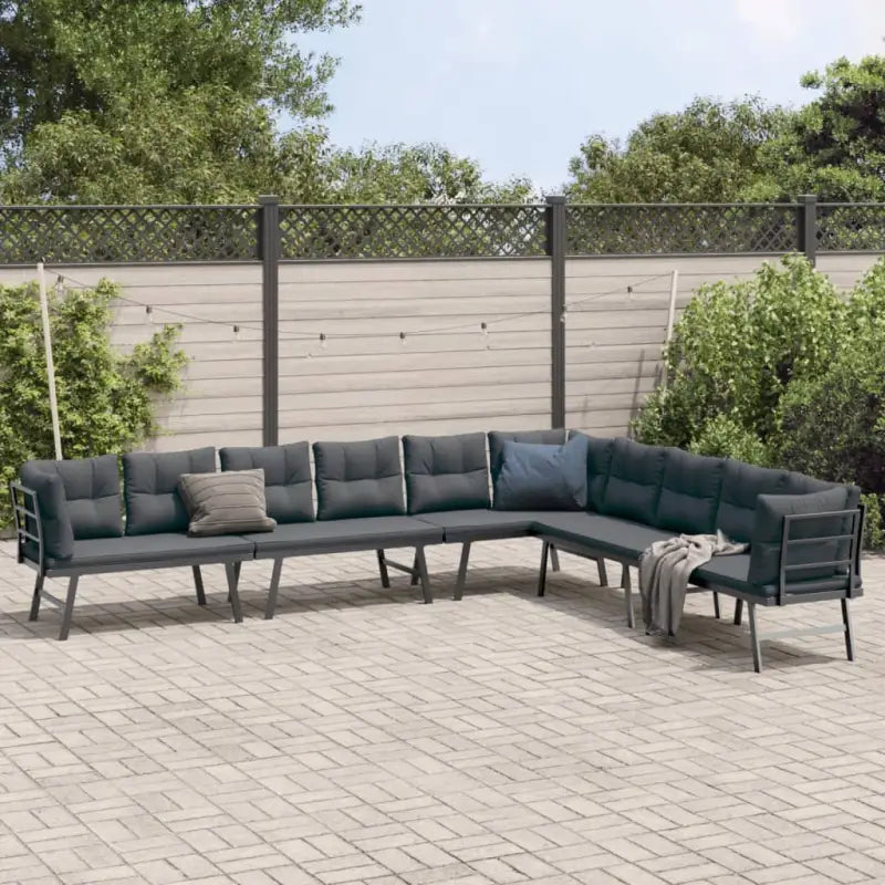 Tuinset met comfortabele zitervaring van zwart gepoedercoat staal - Zonder tafel - Tuinsets