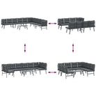 Tuinset met comfortabele zitervaring van zwart gepoedercoat staal - Tuinsets