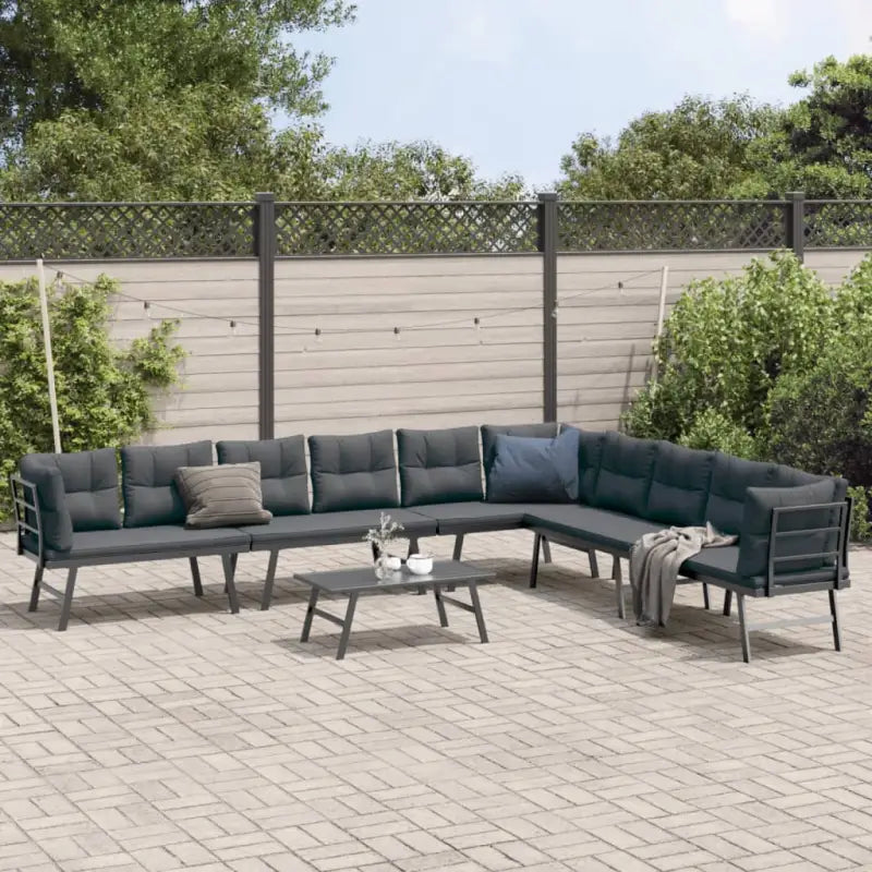 Tuinset met comfortabele zitervaring van zwart gepoedercoat staal - Tuinsets