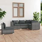 Tuinset met comfortabele zitkussens en optimale diepte zitting - Grijs en antraciet / 3x hoek + 2x midden - Tuinsets