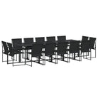 Tuinset met gehard glas en gepoedercoat staal in zwart materiaal - Tuinsets