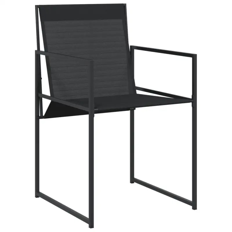 Tuinset met gehard glas en gepoedercoat staal in zwart materiaal - Tuinsets