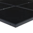 Tuinset met gehard glas en gepoedercoat staal in zwart materiaal - Tuinsets