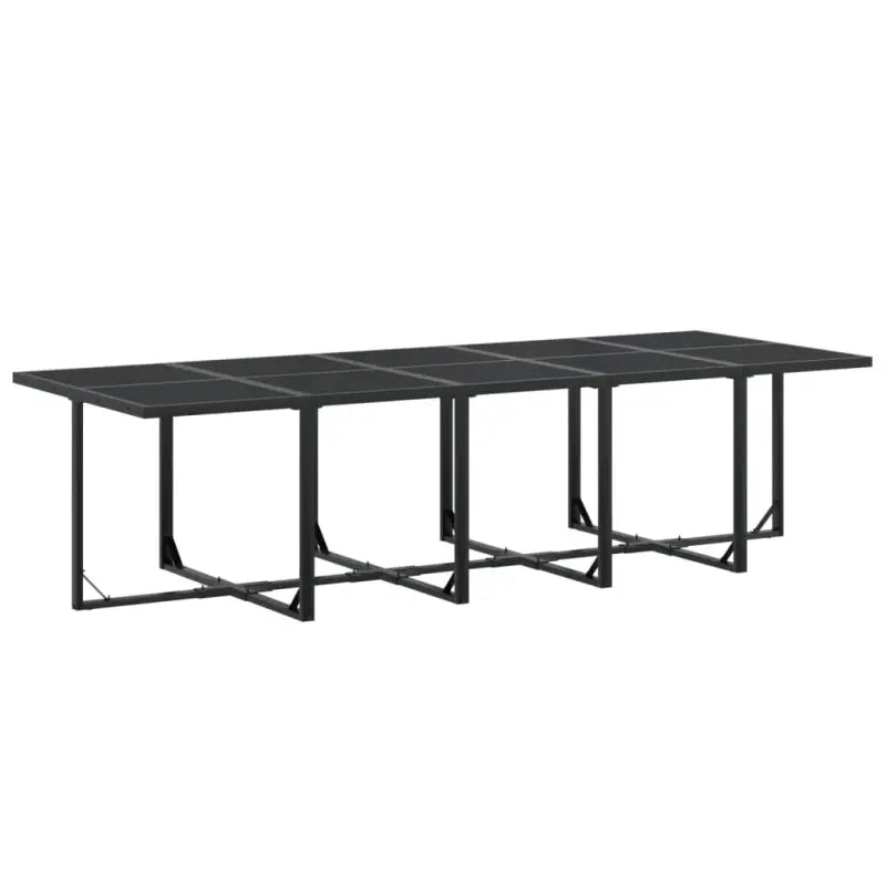 Tuinset met gehard glas en gepoedercoat staal in zwart materiaal - Tuinsets