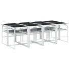 Tuinset met gehard glas en gepoedercoat staal voor buitenplezier - Tuinsets