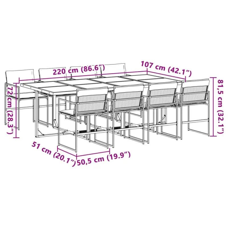 Tuinset met gehard glas en gepoedercoat staal voor buitenplezier - Tuinsets