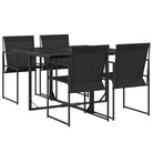 Tuinset met gehard glas en zwart gepoedercoat staal voor buitenplezier - Tuinsets