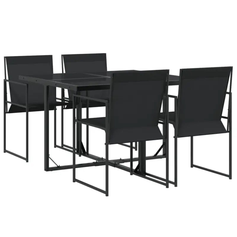 Tuinset met gehard glas en zwart gepoedercoat staal voor buitenplezier - Tuinsets