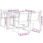 Tuinset met gehard glas en zwart gepoedercoat staal voor buitenplezier - Tuinsets