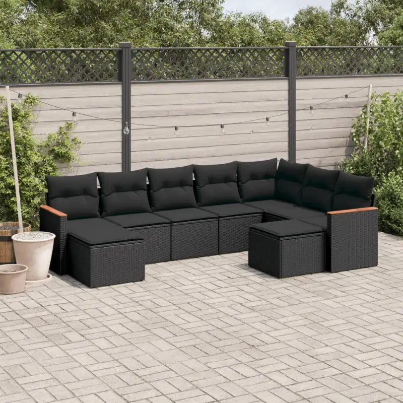 Tuinset met gemengd beige materiaal en gepoedercoat staal afmetingen - Zwart / Zonder tafel - Tuinsets