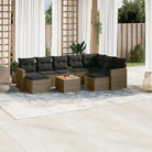 Tuinset met gemengd beige materiaal en gepoedercoat staal afmetingen - Grijs / Met tafel - Tuinsets