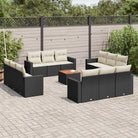 Tuinset met gemengd beige materiaal en waterdichte tas voor buitenruimte - Zwart en crème - Tuinsets