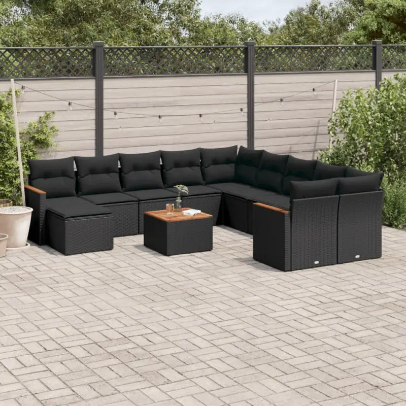 Tuinset met gemengd beige materiaal voor comfortabel buiten genieten - Zwart / Met tafel - Tuinsets