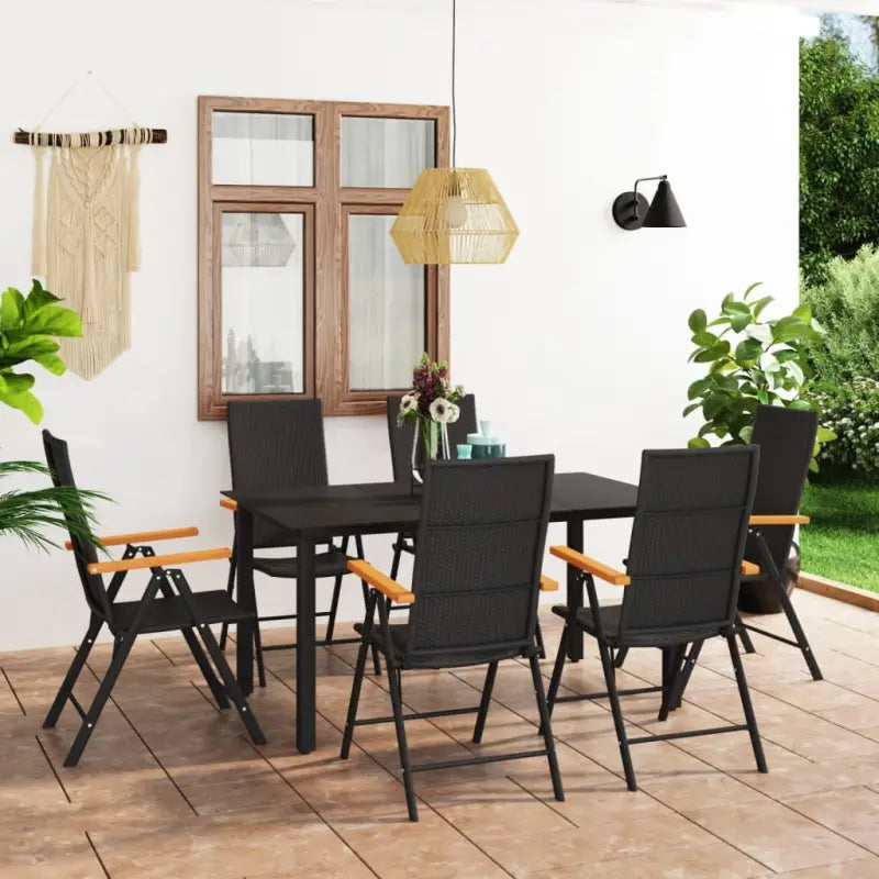 Tuinset met gepoedercoat aluminium en duurzame PE-rattan meubelen - 150 cm tafellengte - Tuinsets