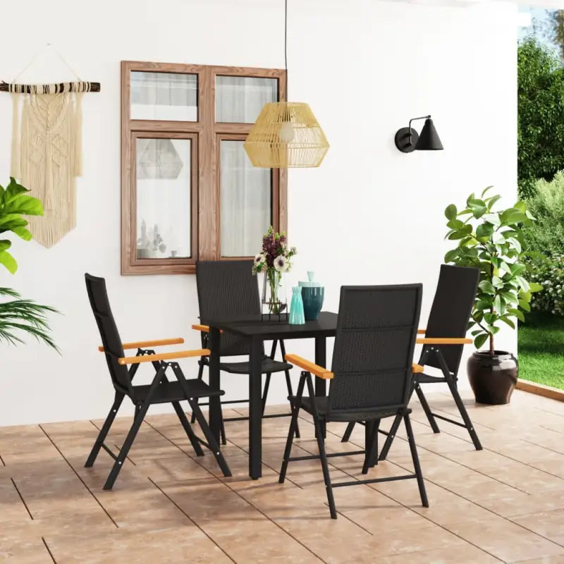 Tuinset met gepoedercoat aluminium en duurzame PE-rattan meubelen - 80 cm tafellengte - Tuinsets
