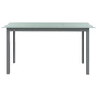 Tuinset met gepoedercoat aluminium frame voor terras en tuin - Zilver / 150 cm tafellengte - Tuinsets