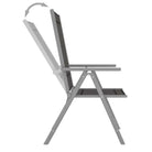 Tuinset met gepoedercoat aluminium frame voor terras en tuin - Zilver / 150 cm tafellengte - Tuinsets