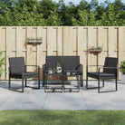 Tuinset met gepoedercoat staal afmetingen voor buitenplezier - Zwart - Tuinsets