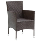 Tuinset met gepoedercoat staal en weerbestendig PE-rattan - Bruin - Tuinsets