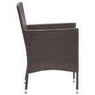 Tuinset met gepoedercoat staal en weerbestendig PE-rattan - Bruin - Tuinsets