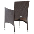 Tuinset met gepoedercoat staal en weerbestendig PE-rattan - Bruin - Tuinsets
