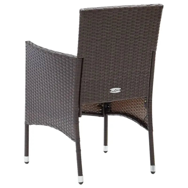 Tuinset met gepoedercoat staal en weerbestendig PE-rattan - Bruin - Tuinsets