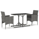Tuinset met gepoedercoat staal en weerbestendig PE-rattan - Tuinsets