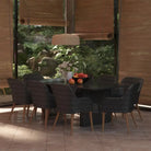Tuinset met gepoedercoat staal voor elegant dineren en ontspannen - Zwart - Tuinsets