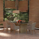 Tuinset met gepoedercoat staal voor elegant dineren en ontspannen - Bruin - Tuinsets