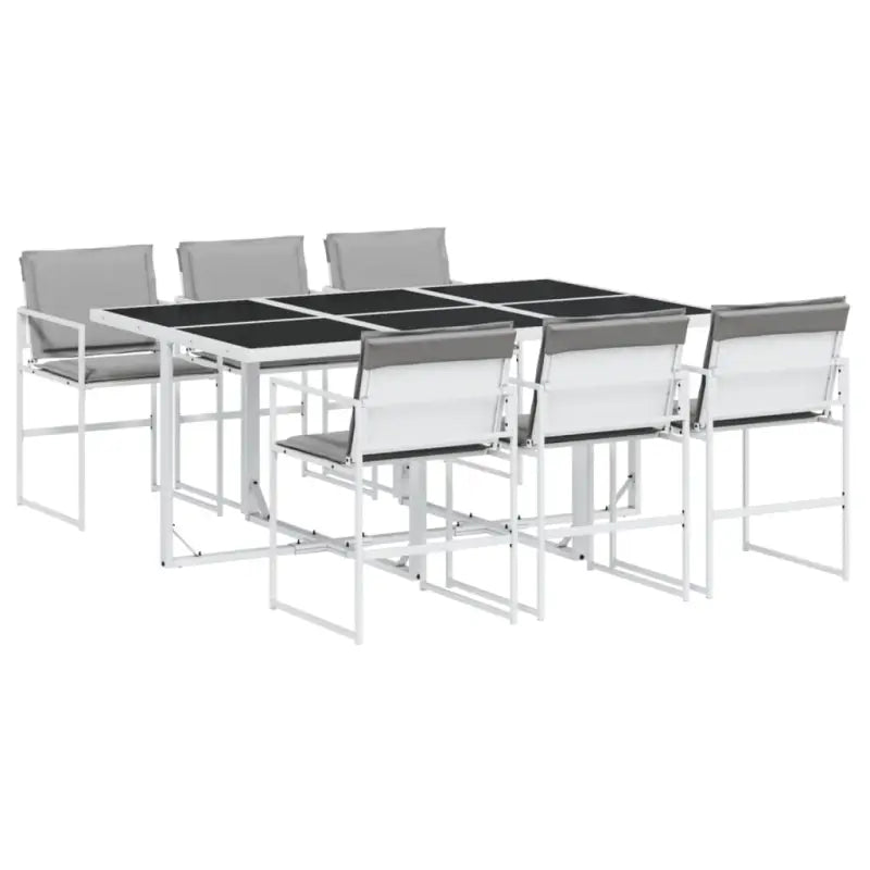 Tuinset met gepoedercoated staal en gehard glas voor buitengebruik - Tuinsets