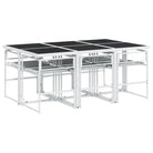 Tuinset met gepoedercoated staal en gehard glas voor buitengebruik - Tuinsets