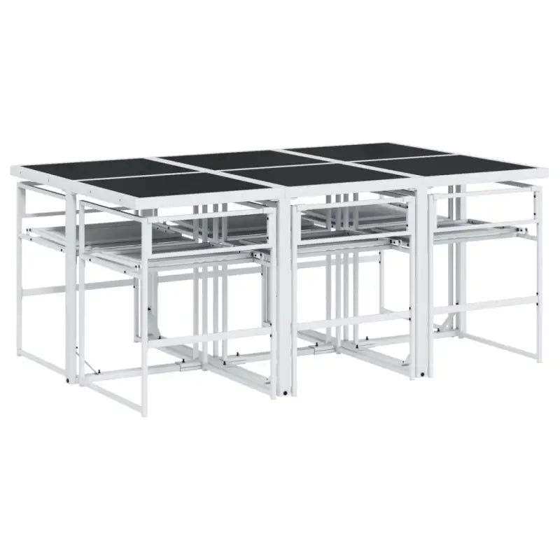 Tuinset met gepoedercoated staal en gehard glas voor buitengebruik - Tuinsets
