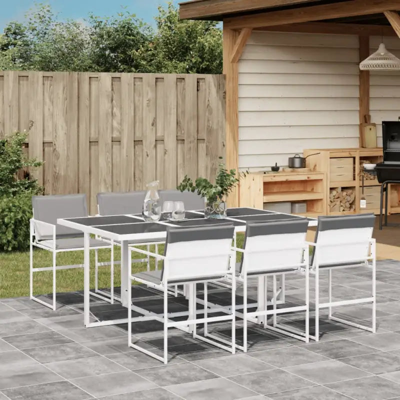 Tuinset met gepoedercoated staal en gehard glas voor buitengebruik - Tuinsets