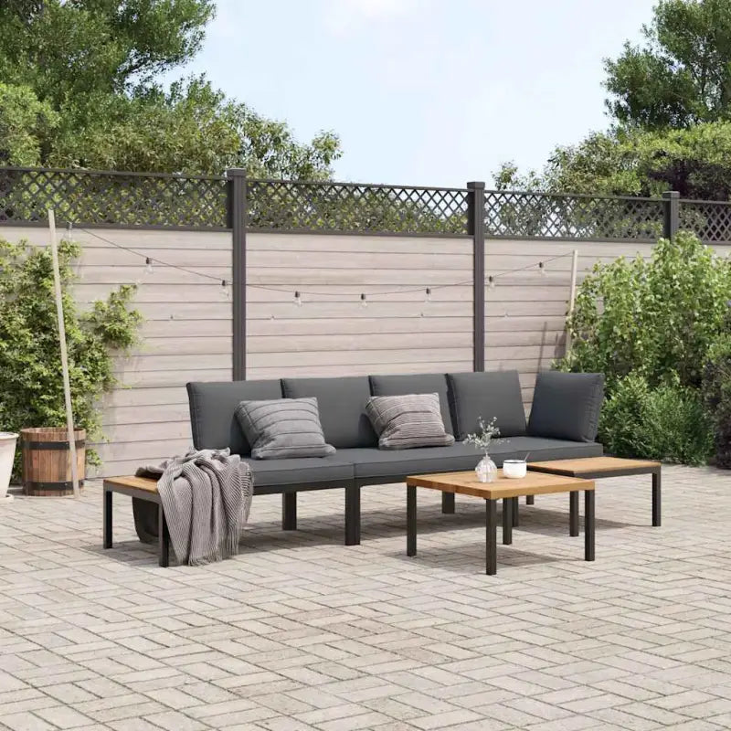 Tuinset met gepoedercoaten aluminium afmetingen voor gezellige buitenruimte - Met tafel - Tuinsets