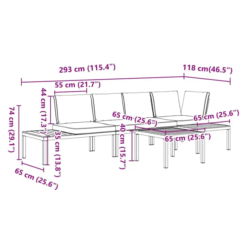 Tuinset met gepoedercoaten aluminium afmetingen voor gezellige buitenruimte - Tuinsets