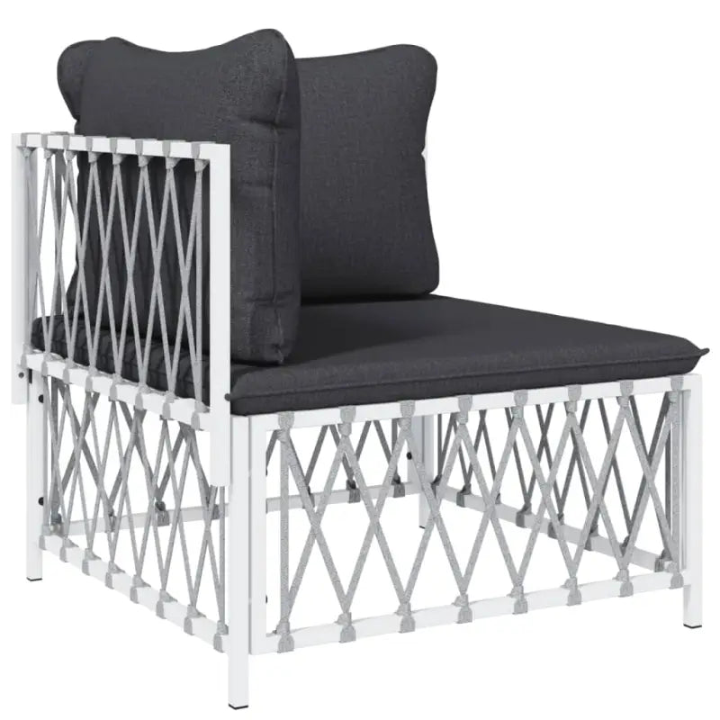 Tuinset met geweven stof en wit materiaal met gepoedercoat staal - Tuinsets