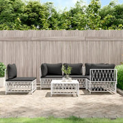 Tuinset met geweven stof en wit materiaal met gepoedercoat staal - Tuinsets