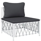Tuinset met geweven stof en wit materiaal met gepoedercoat staal - Tuinsets