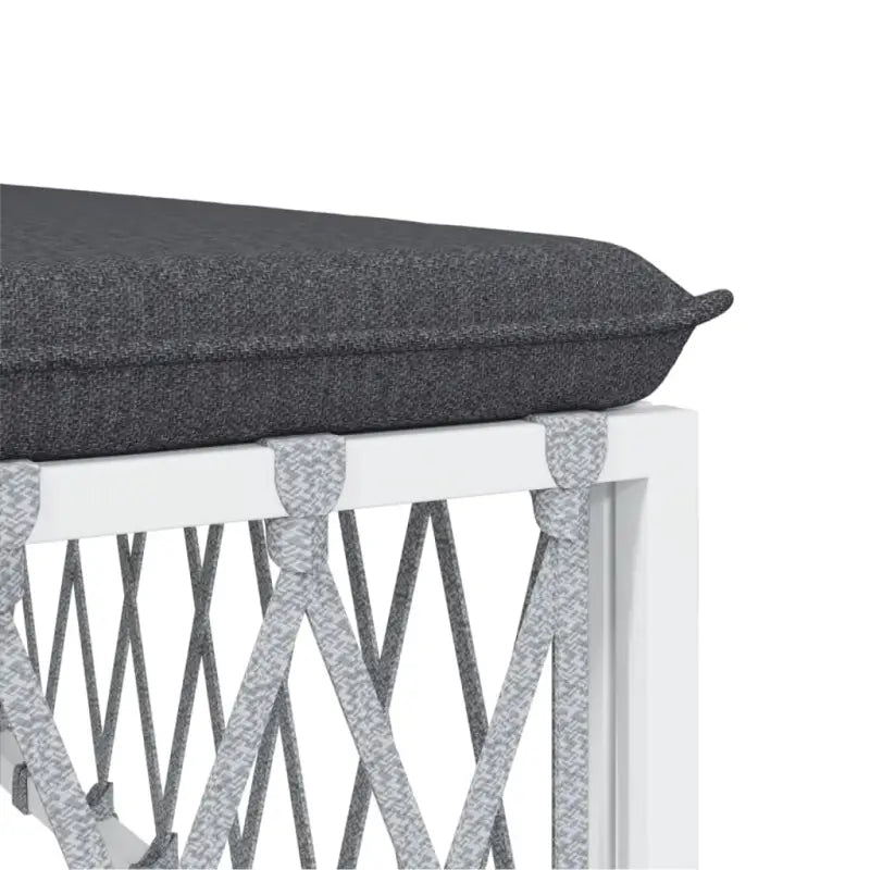 Tuinset met geweven stof wit materiaal en gepoedercoat staal - Tuinsets
