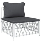 Tuinset met geweven stof wit materiaal en gepoedercoat staal - Tuinsets
