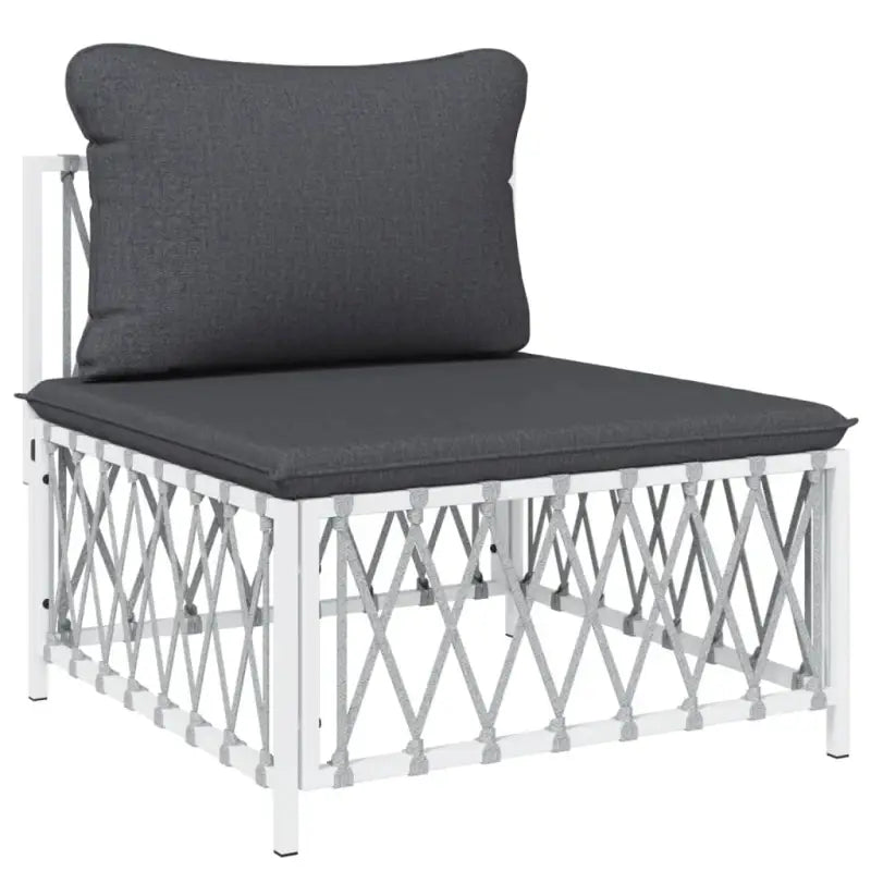 Tuinset met geweven stof wit materiaal en gepoedercoat staal - Tuinsets