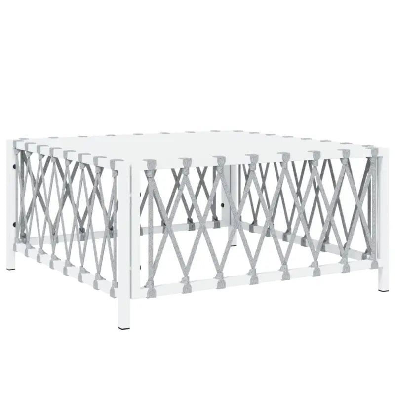 Tuinset met geweven stof wit materiaal en gepoedercoat staal - Tuinsets