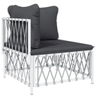 Tuinset met geweven stof wit materiaal en gepoedercoat staal - Tuinsets