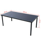 Tuinset met glazen tafel en textileen stoelen met gepoedercoat stalen frame - Tuinsets